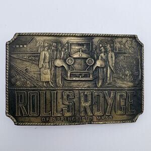 Heavy Brass Rolls Royce of Springfield, MA Belt Buckle